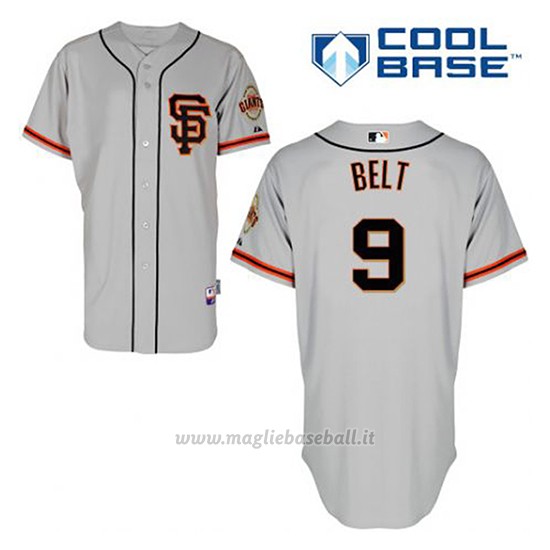 Maglia Baseball Uomo San Francisco Giants Brandon Belt 9 Grigio Alterner Cool Base